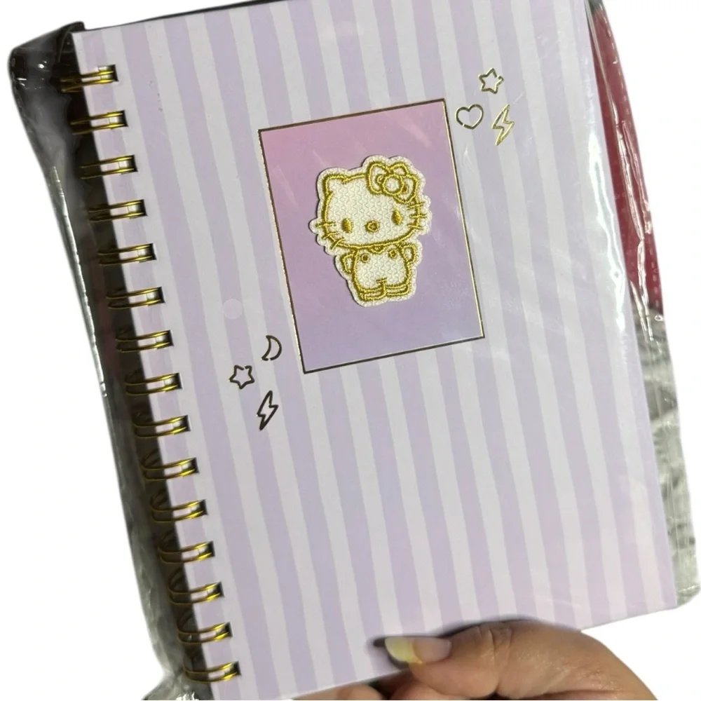 Hello Kitty Purple Stripe Embroidered Journal